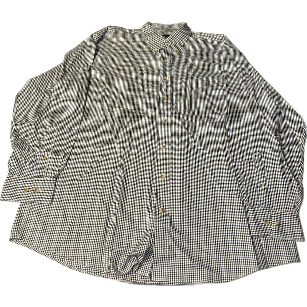 Jos. A. Bank Traveler's Collection Men's XL Dress Shirt Blue Brown Black White‎
